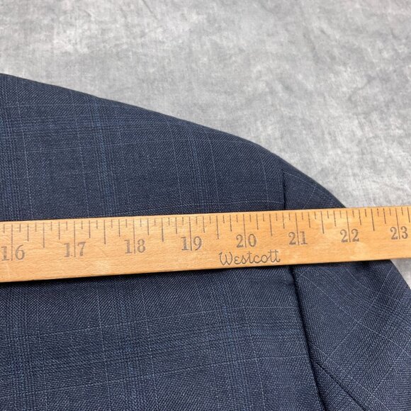 Ralph Lauren Chaps Suit Men 46R Blue Plaid Wool Classic Jacket Union Canada VTG - Picture 7 of 14